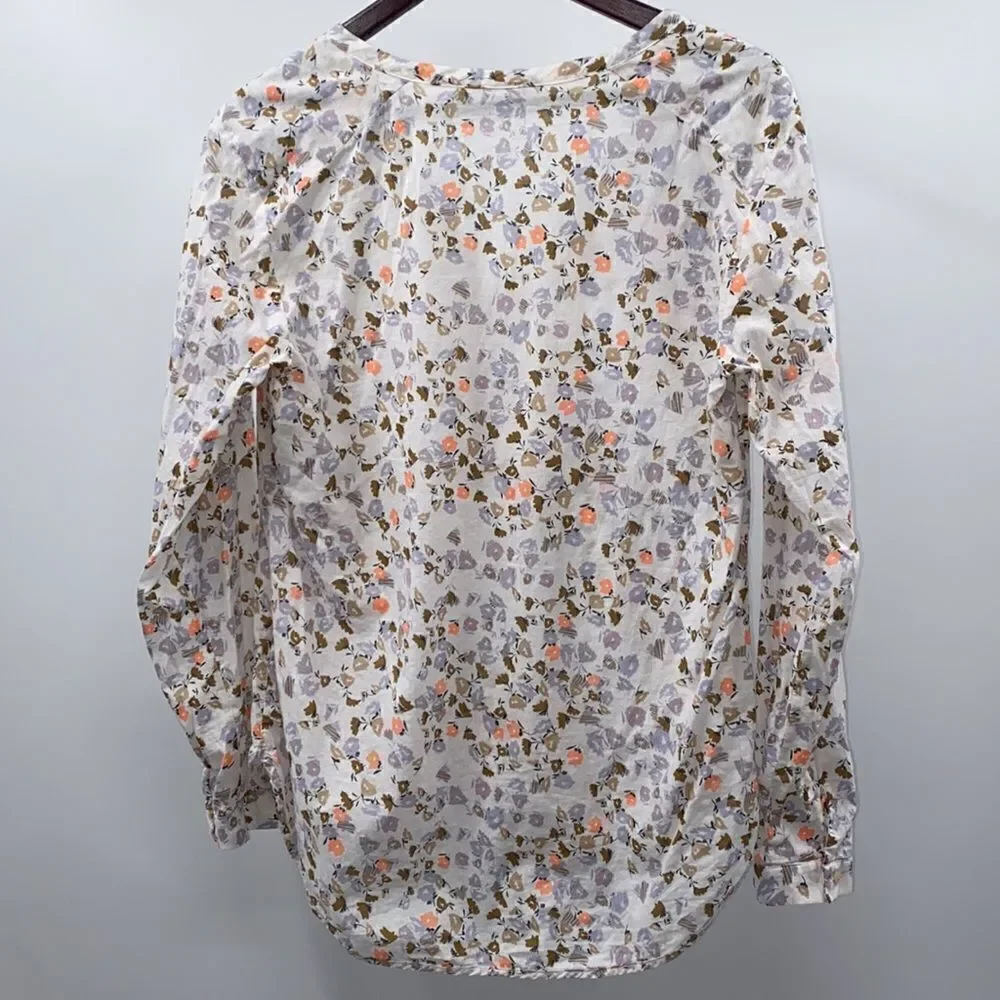 Women’s Cotton Floral Medium Top Ace Delivery Brand Long Sleeve Blouse - Picture 8 of 9